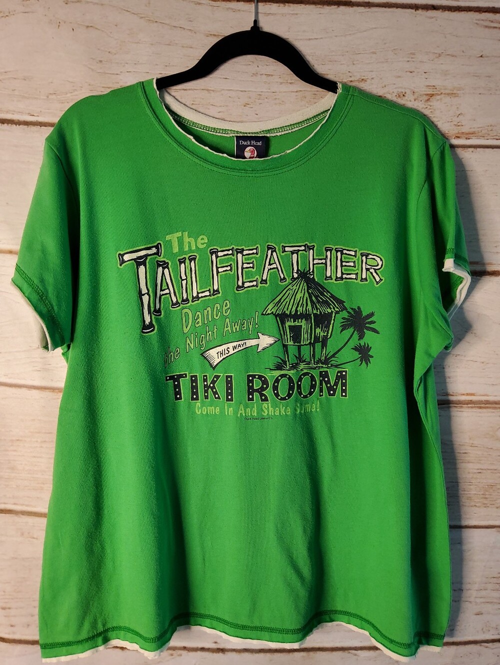 Duck Head Vintage Bright Green 'Tailfeather Tiki Room' Graphic Tee - XL Juniors